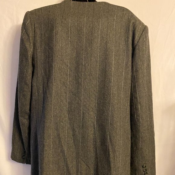 Vintage Ashley Brooke Women's Career Suit & Skirt Gray Pinstripes Button Down 12 - Picture 2 of 15